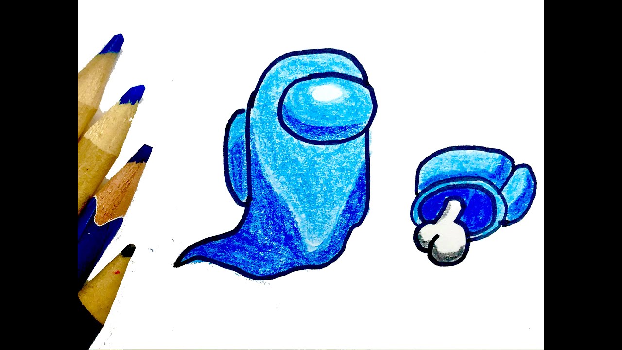 How to draw AMONG US Game Character BROKEN BODY and GHOST