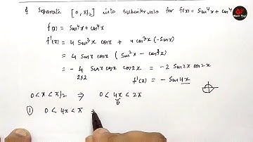 The Function f(x)=sin^4x+cos^4x Increasing | Find the Intervals in Which f(x)=sin^4x+cos^4x | AOD