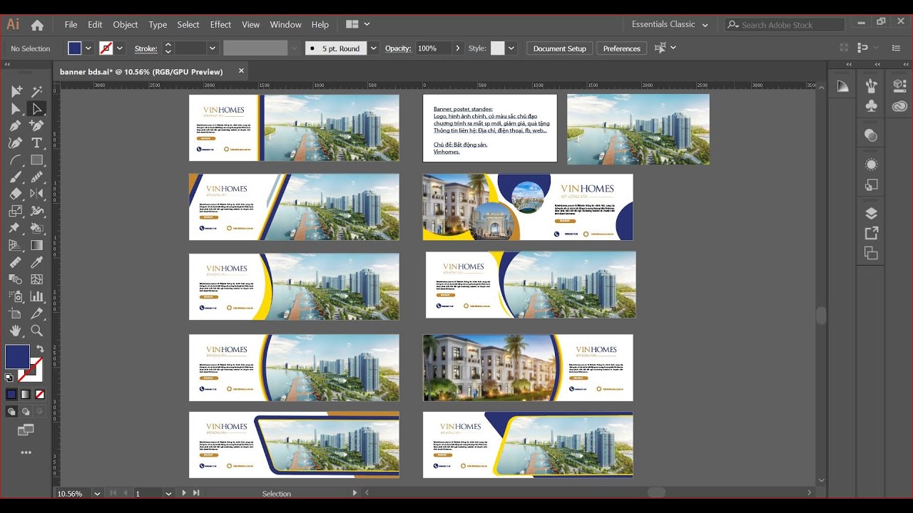 10 Ý Tưởng Thiết Kế Banner Bất Động Sản Bằng Illustrator - Youtube