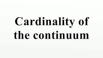 Cardinality of the continuum