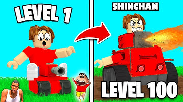 SHINCHAN Built BIGGEST TANK ARMY in ROBLOX TANK SIMULATOR | NOOB vs PRO vs HACKER
