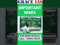 IMPORTANT WARS | NAVEEN SIR | GRACE IAS
