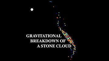 N-body simulation: A stone cloud and a planet