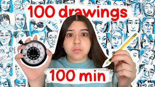 drawing 100 PEOPLE in 100 MINUTES! (100k celebration) by camileon 43,300 views 9 months ago 10 minutes, 39 seconds