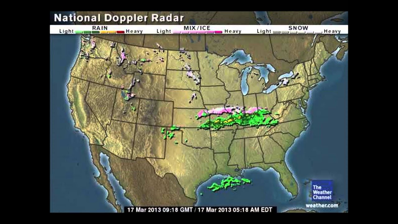 US Weather Doppler Radar Map Video March 16th to March 17th - YouTube