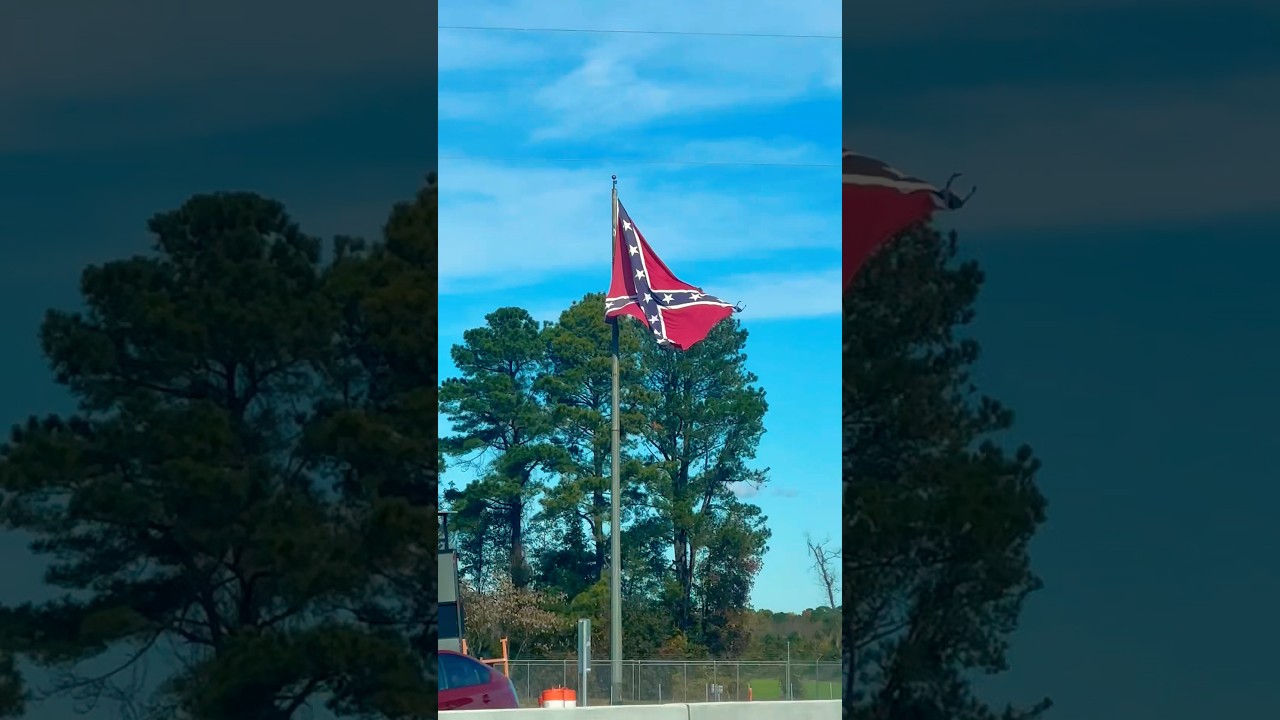 Enormous Confederate Flag Along Interstate 95 in North Carolina! #american #history