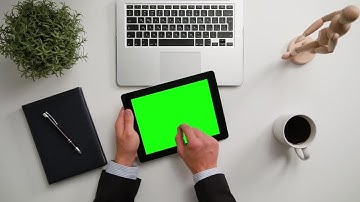 Man on a iPad with Green Screen Stock Video
