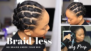 Forget CORNROWS underneath wigs, Try This instead BRAID-LESS METHOD | WASH DAY w/ Revair