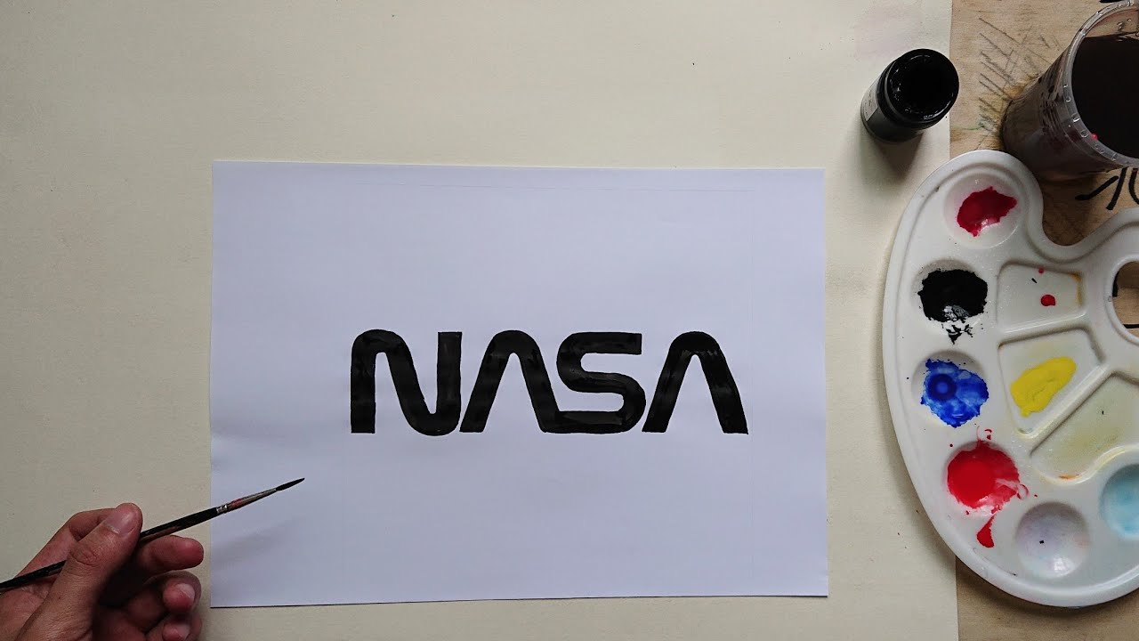 cómo dibujar el logotipo de la nasa/how to draw nasa logo - YouTube