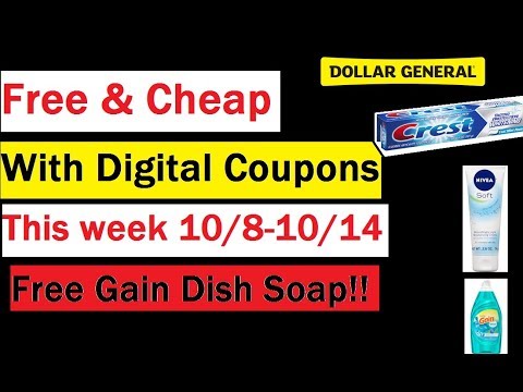 Digital Coupons Working at Dollar General- FREE Gain dish & $2 off $10!