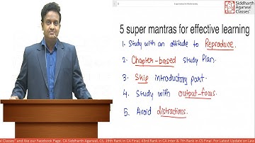 5 Super Mantras for Effective Learning | Siddharth Agarwal