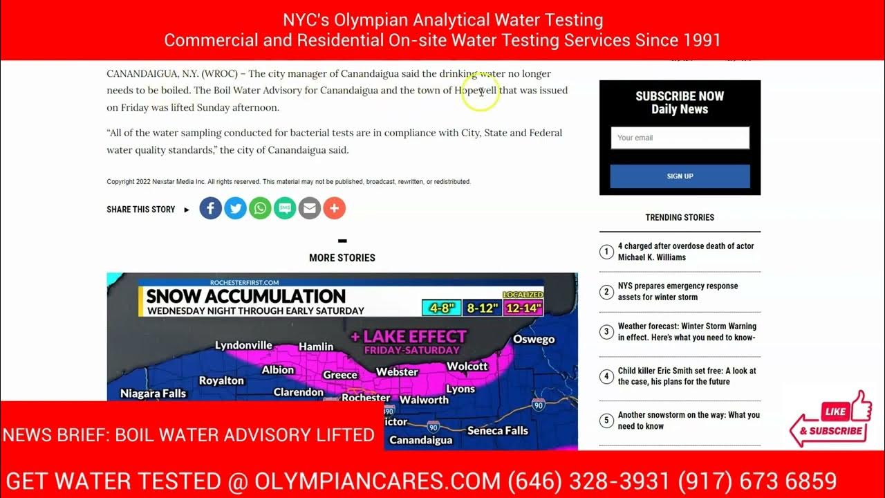 Manhattan Water Test Labs Near Me Boil Water Advisory Lifted for