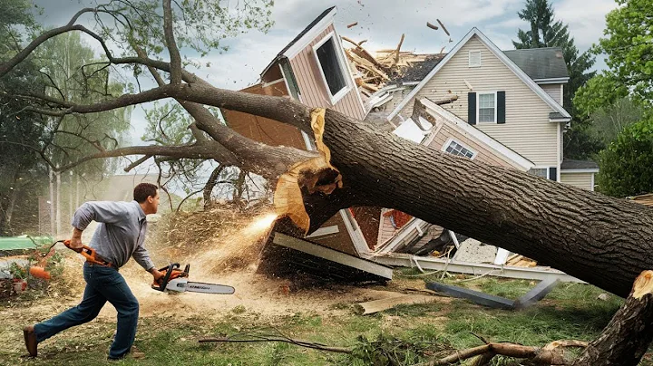 Dangerous Idiots Tree Felling Fails With Chainsaw  | Dangerous Moments & Tree Falling on Houses #1