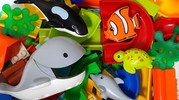 Satisfying Building Blocks Marble Run So beautiful! Lots of sea creatures! Great block coasters!