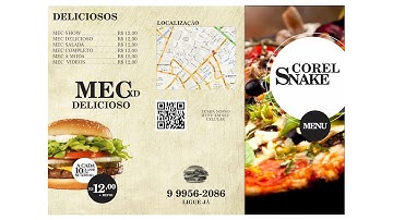 CURSO COREL DRAW // COMO CRIAR UM CARDÁPIO OU MENU DE RESTAURANTE ( COREL SNAKE )
