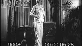 1930S Woman Modeling Pantsuit With Sailor Motif