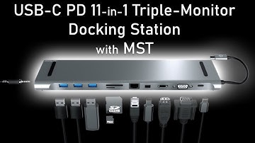 USB-C PD 11-in-1 Triple-Monitor Docking Station with MST