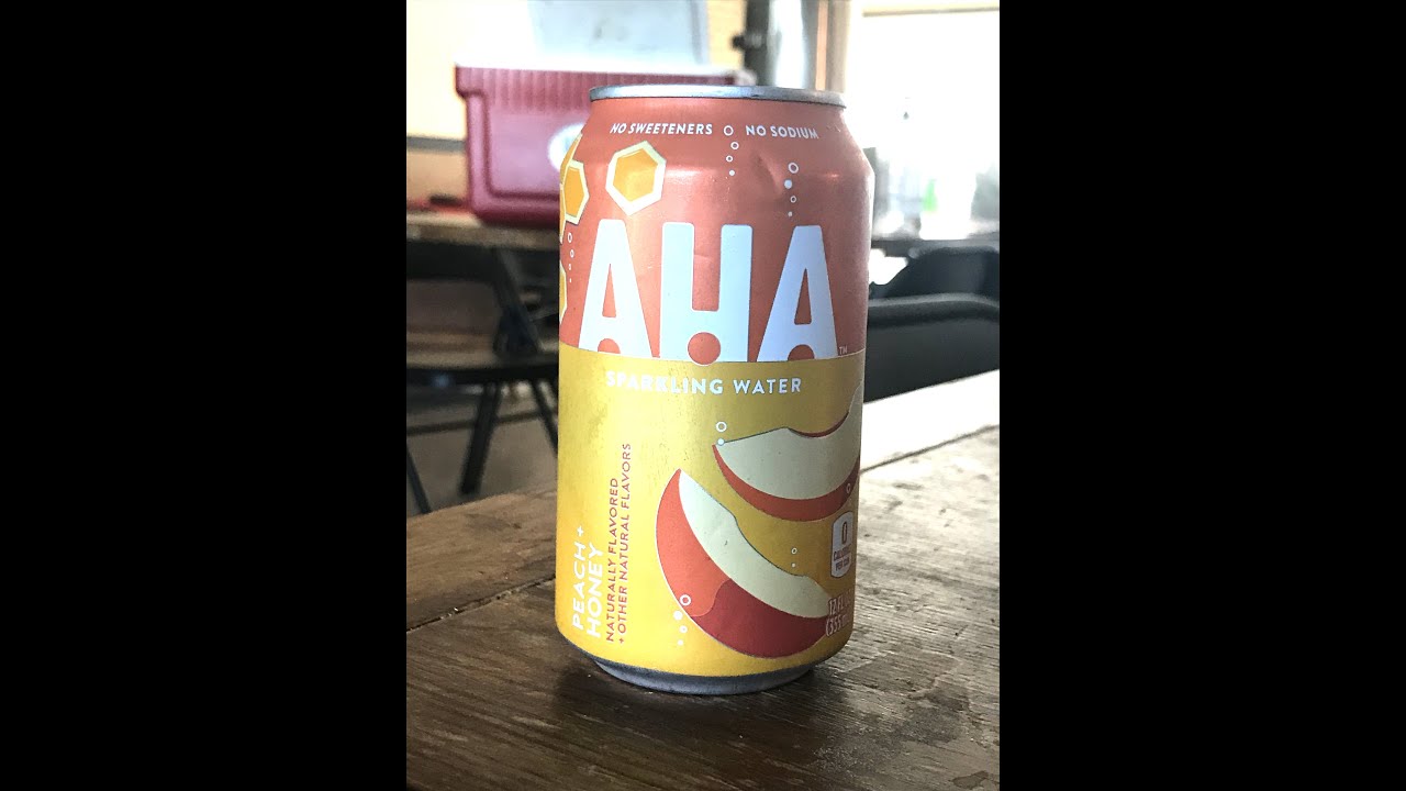 Day 2 of Trying Stuff. Aha Sparkling Water Peach and Honey Review YouTube