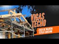 Instalación de VIGAS techumbre CASA de MADERA