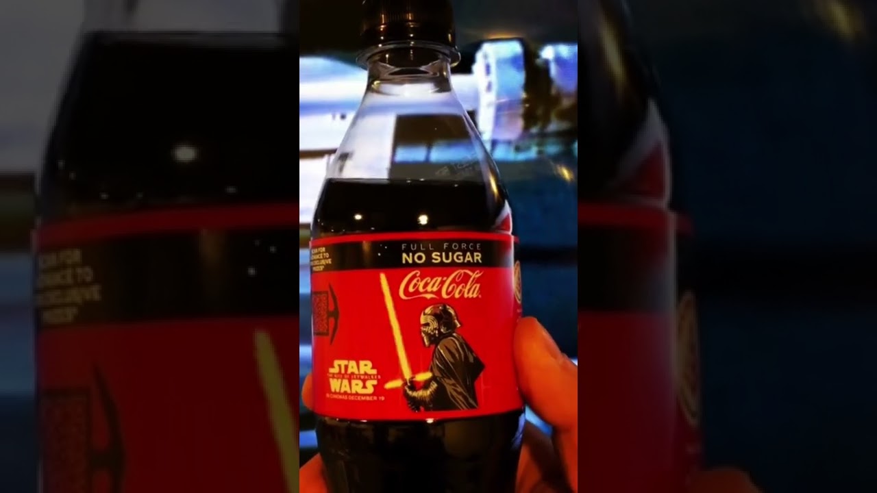 Kylo Ren OLED Coke bottle. Lightsaber lights up when you touch the label! 