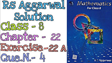 Introduction to Coordinate Geometry | Class 8 Exercise 22A Question 4 | Rs Aggarwal | @mdsirmaths