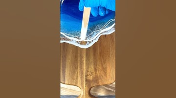 How To Create Epoxy Resin Waves On This Charcuterie Board! #resin #howto #shorts