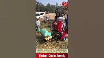 Silage Wrapping Machine in Action: Farmers Automatic Packaging Fermentation Machine for Grass