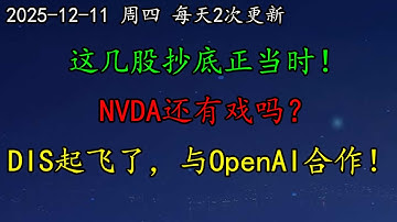 美股 这几股抄底正当时！分析师这么看放宽NVDA芯片出口。NVDA还有戏吗？DIS起飞了，与OpenAI合作！SpaceX将启动最大规模IPO。ORCL是否不跌了？TSLA如何看？