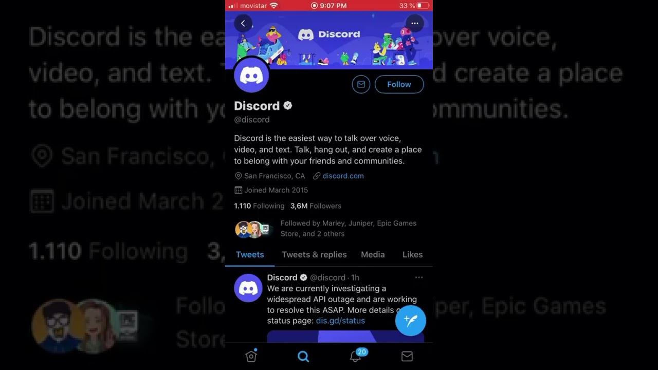 DISCORD TWITTER API OUTAGE