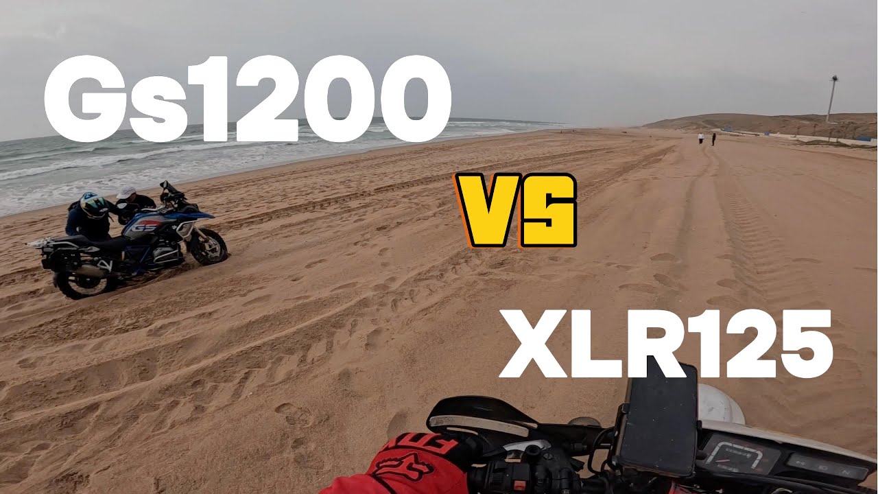 الوحش الألماني vs حصان طروادة (الياباني) شاطئ الأمم-المهدية  Gs1200 Vs XLR125 -Plages des Nations