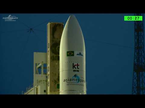 Liftoff of Arianespace’s Ariane 5 with SGDC and KOREASAT-7