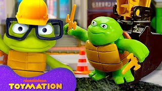 Baby Ninja Turtles REBUILD a Hole in the Ground!  | TMNT Toys | Toymation