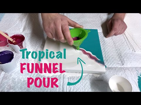 SATISFYING Funnel Pour On A Split Base! Instrumental Fluid Art