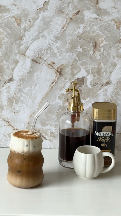 Iced dirty chai with caramel cold foam ☕️🍮🍦 #icedcoffee #chai #chailatte #chairecipe #chairecipes