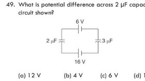 What is potential difference across 2 µF capacitor in the circuit shown?