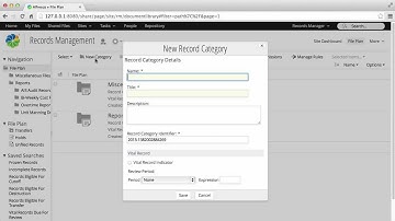 Alfresco Records Management: Add a record category