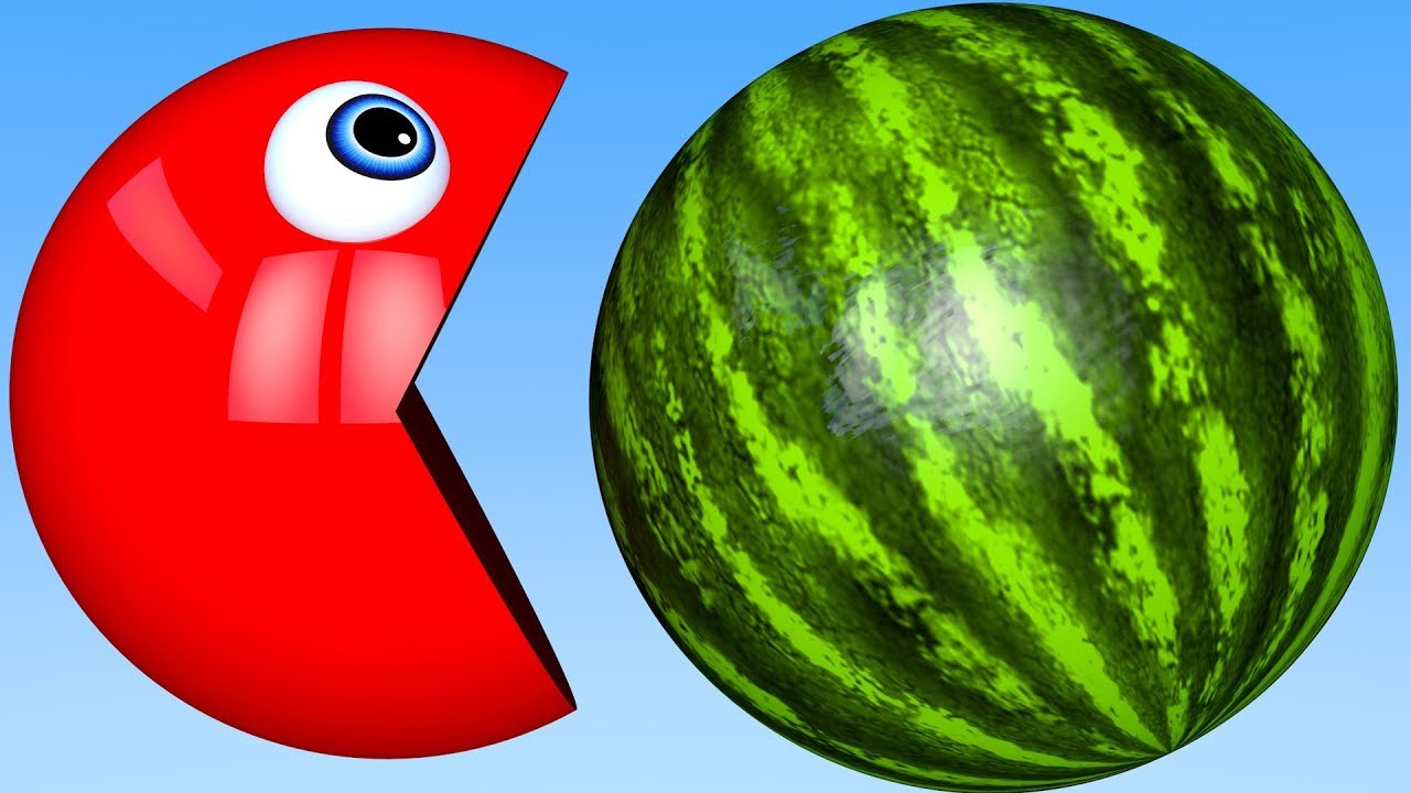 Learn Colors with PACMAN and Farm WaterMelon for Kid Children