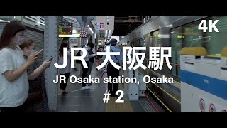 4K｜Walk in Japan｜JR大阪駅プラットフォームの雑踏｜JR Osaka station, Osaka