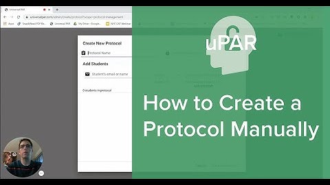 uPAR: How to Create a Protocol Manually