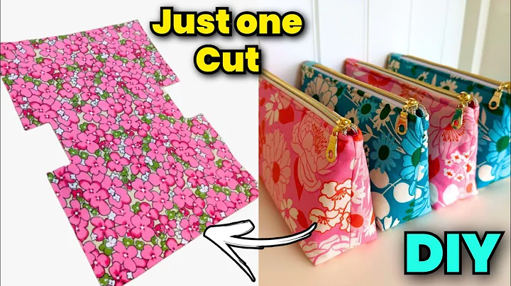 WOW 😲 Just one cut Pouch making👛/ Pouch cutting and stitching/Makeup pouch/ Storage organiser/ Purse