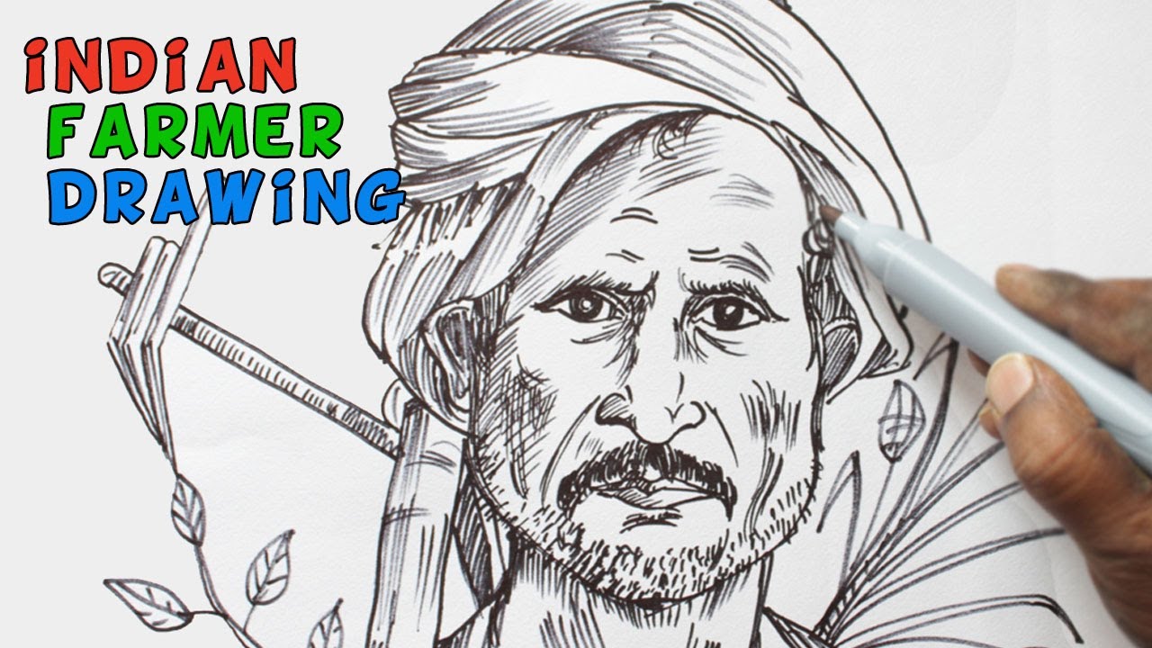 Discover 156+ sketch indian farmer drawing super hot