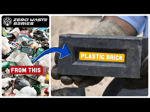 Building Houses with FIRE PROOF PLASTIC BRICKS!!! [ Episode 2: Zero Waste Series ]