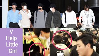 BTS On Airport Going Saudi Arabia For Concert, and V Helping Little Girl On Airport 191009