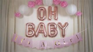 DIY It's A Girl Pink and Gold Baby Shower Decorations by Qutechat