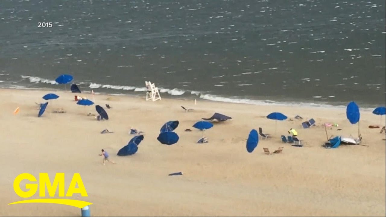 How to stay safe from flying beach umbrellas this summer - YouTube
