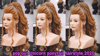 pop out unicorn hairstyle 2020/ high pop out unicorn hairstyle / hairstyle for engagement occasion