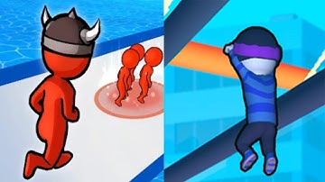 Crowd Battle 3D vs Roof Rails - All Levels Gameplay Android iOS Ep2 