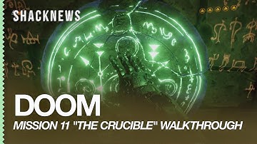 DOOM - Mission 11 "The Crucible" complete walkthrough gameplay