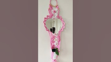 MACRAME mirror art 🧶🪢 MACRAME DESIGN #tending #handmade #ytshortsvideo #macrame #macramedecor