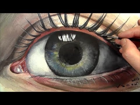 Soul, Speed Painting a Realistic Eye in Watercolour, Time Lapse